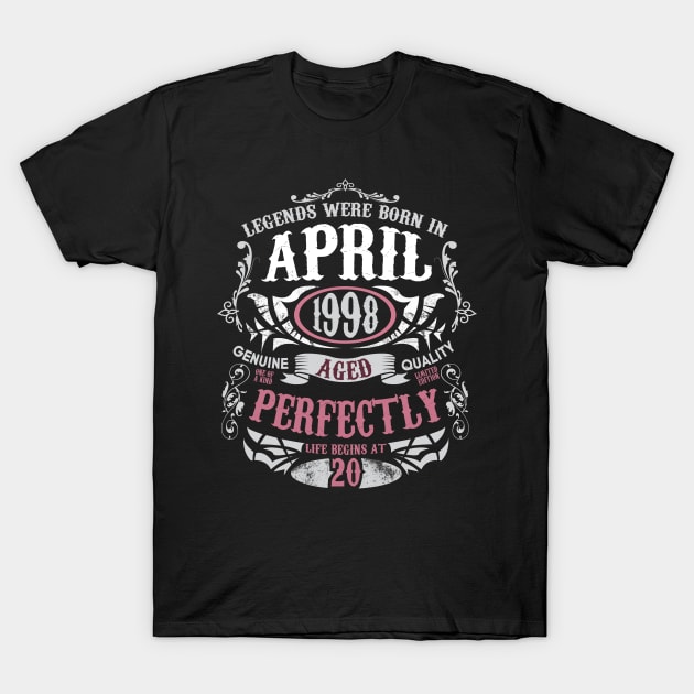 'April 1998 Twentieth Birthday' Awesome Birthday Gift T-Shirt by ourwackyhome